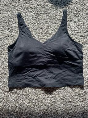 Black tank with built-in sports bra